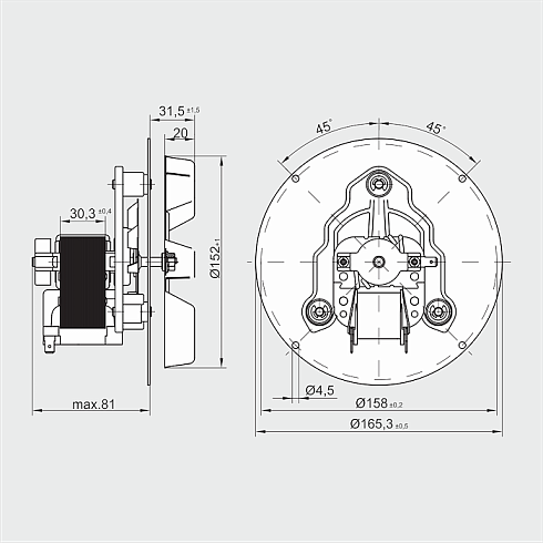 Дымосос для котла RR 152-3030 LH